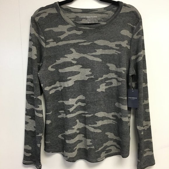 Lucky Brand Tops - NWT Lucky Brand Long Sleeve Camo Print T-Shirt L